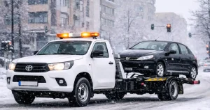 گیر کردن خودرو در برف