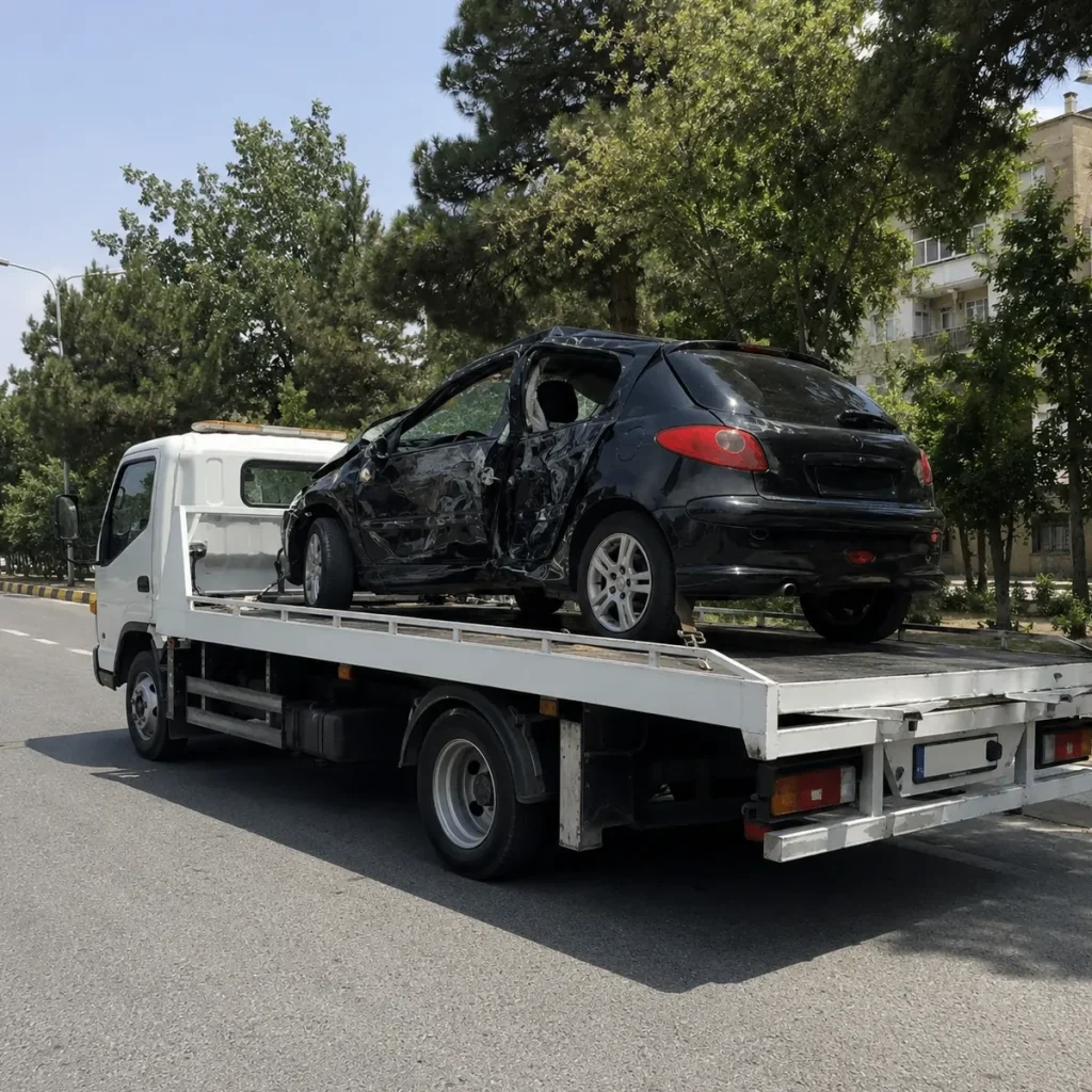 تصویر حمل خودرو بعد از تصادف