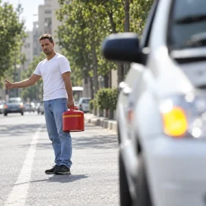 تصویر اگر بنزین خودرو تمام شد چه کنیم؟