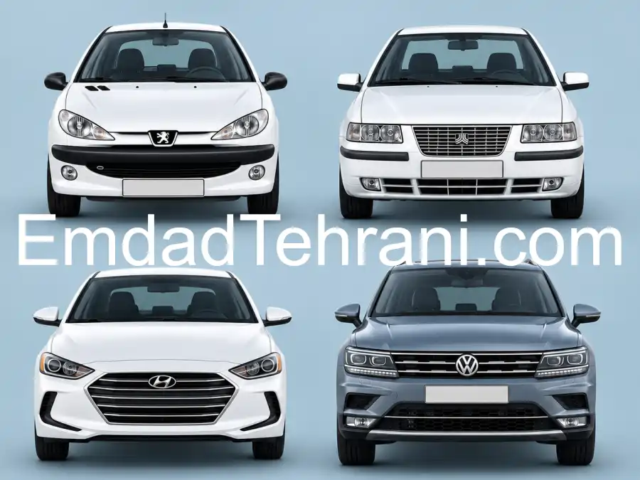 خودروهای تحت پوشش امداد سیار تهرانی