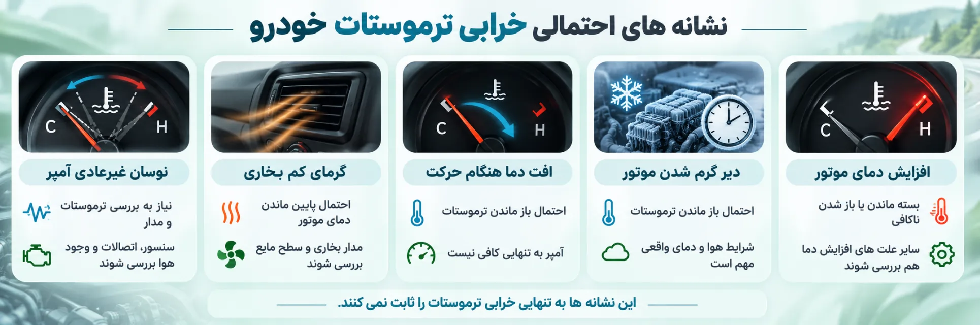 علائم خرابی ترموستات خودرو